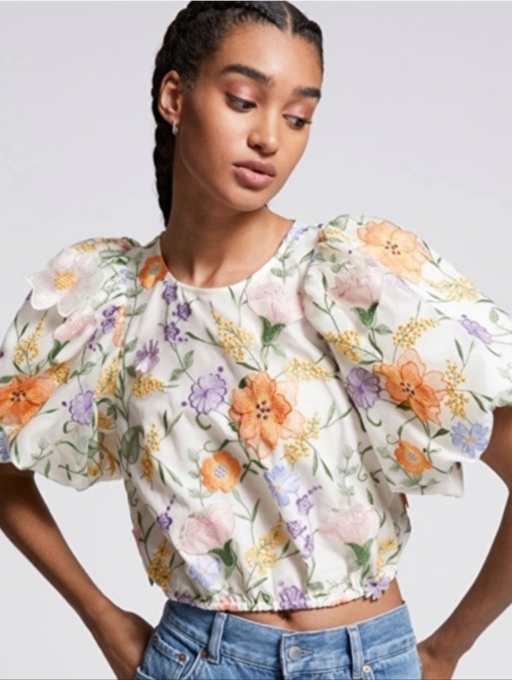 & OTHER STORIES VOLUMINOUS PUFF SLEEVE EMBROIDERED BLOUSE 12